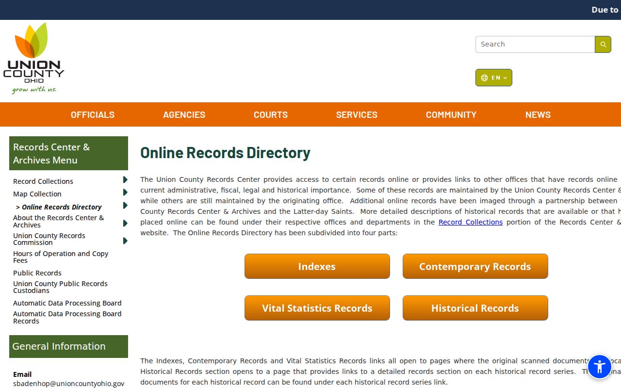 Marysville city directory Union County online historical records directory