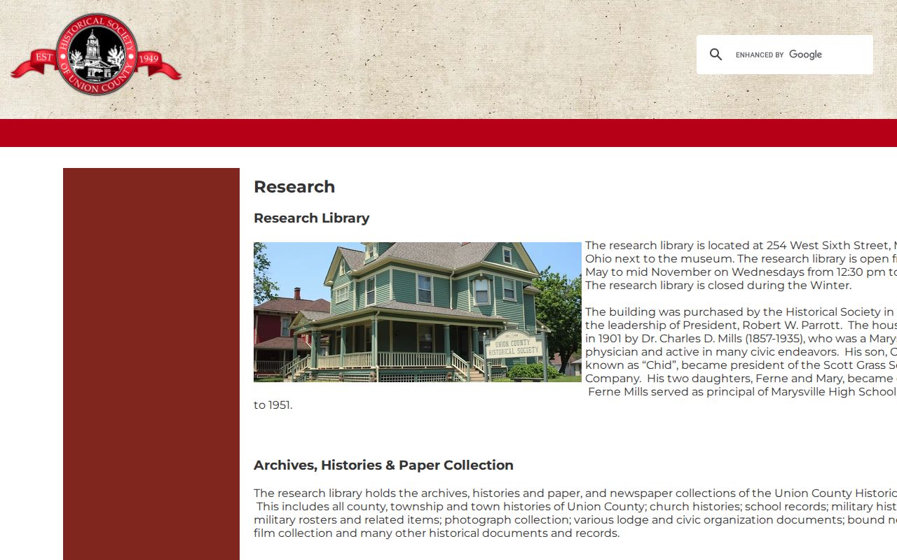 Marysville city directory Union County Historical Society research library