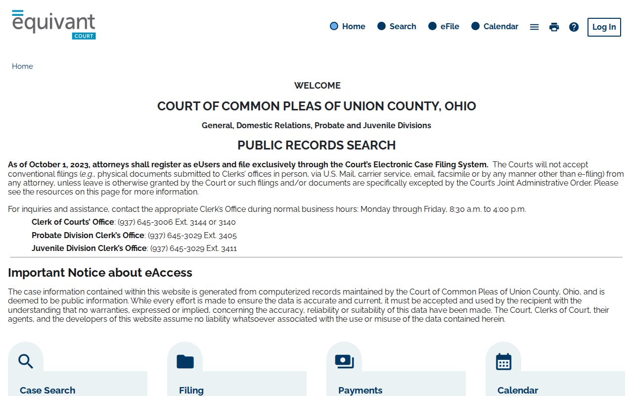 Marysville residents directory Union County Common Pleas court search