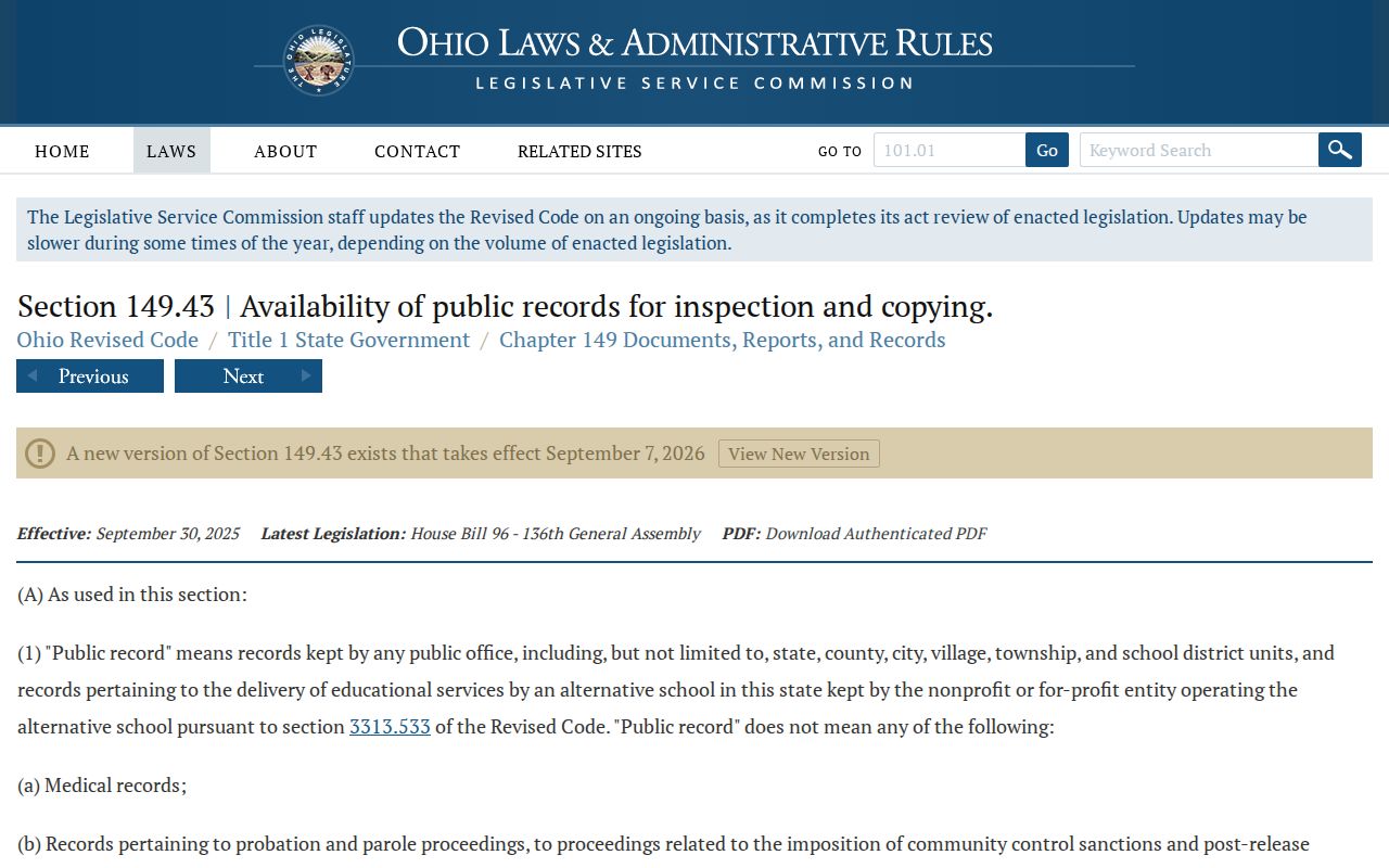 Marysville neighbors Ohio Public Records Act source